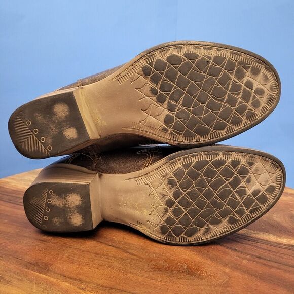 Sterling River Cowboy Boots Embroidery Studs Brown SRN6008 Women's 6.5 - Picture 8 of 12